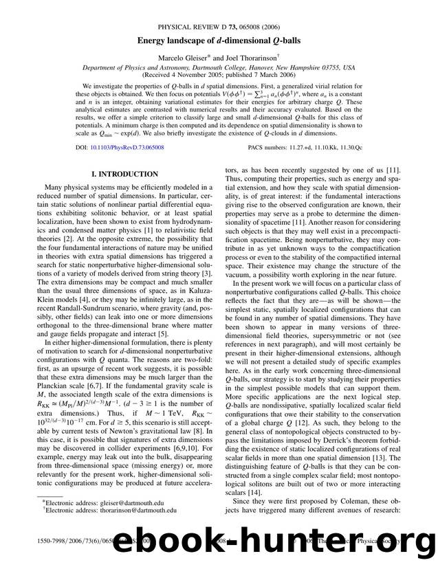 untitled by Energy landscape of d-dimensional Q-balls (2006)