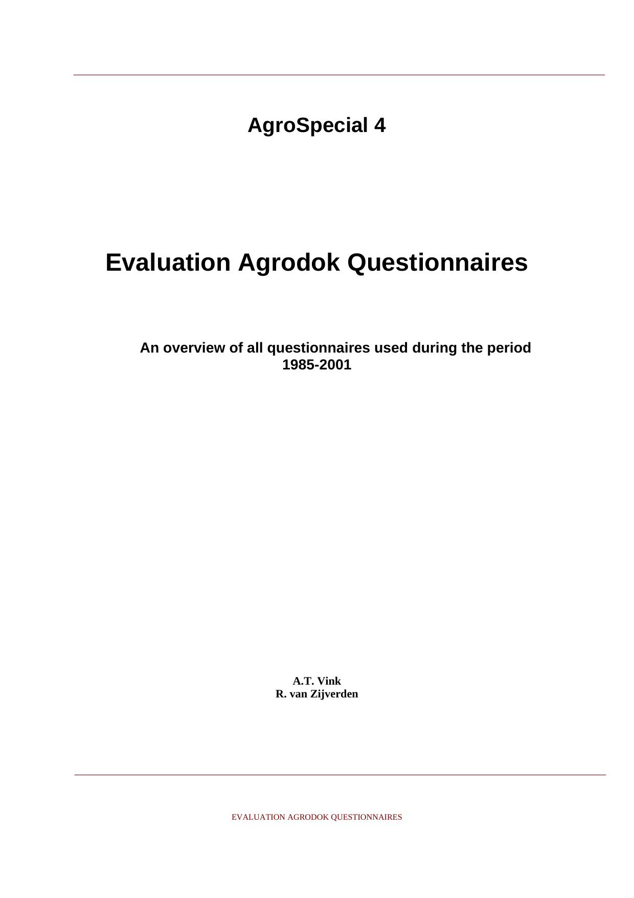 untitled by Evaluation Agrodok Questionnaires