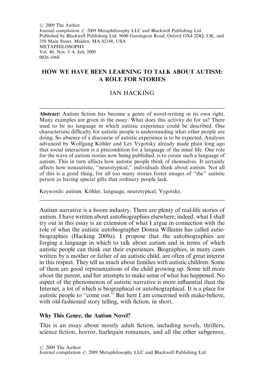 untitled by How We Have Been Learning to Talk About Autism (2009)