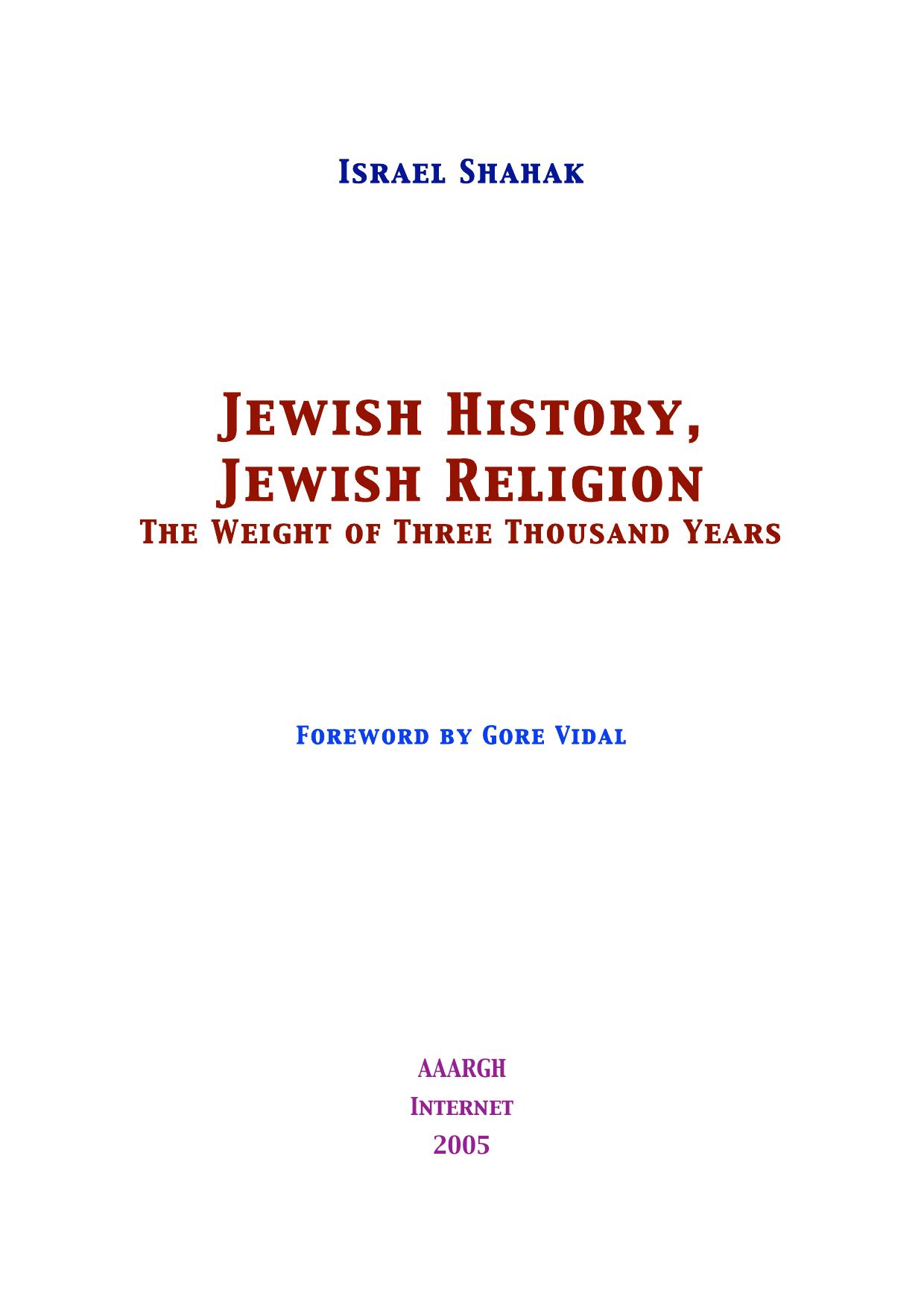 untitled by Jewish.History.Jewish Religion-The.Weight.of.Three.Thousand.Years