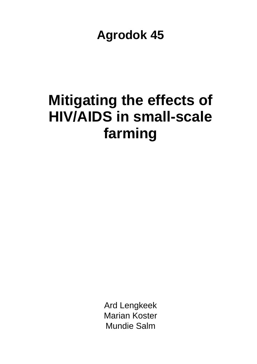 untitled by Mitigating the effects of HIV AIDs in small-scale farming