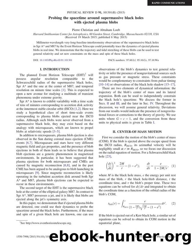untitled by Probing the spacetime around supermassive black holes & ejected plasma blobs (2015)