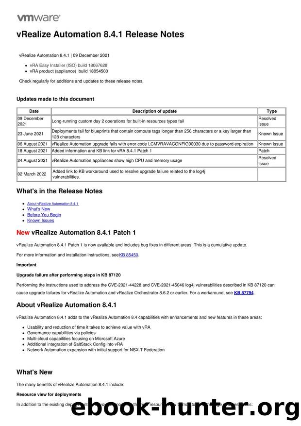 vRealize Automation 8.4.1 by Unknown