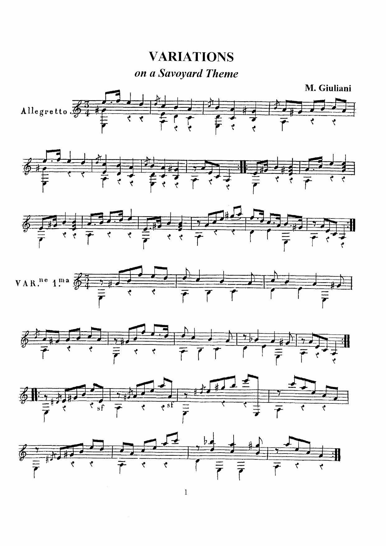 variations savoyard theme by Unknown