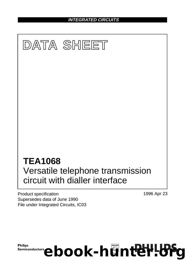 versatile telephone transmission circuit with dialler interface by Philips Semiconductors