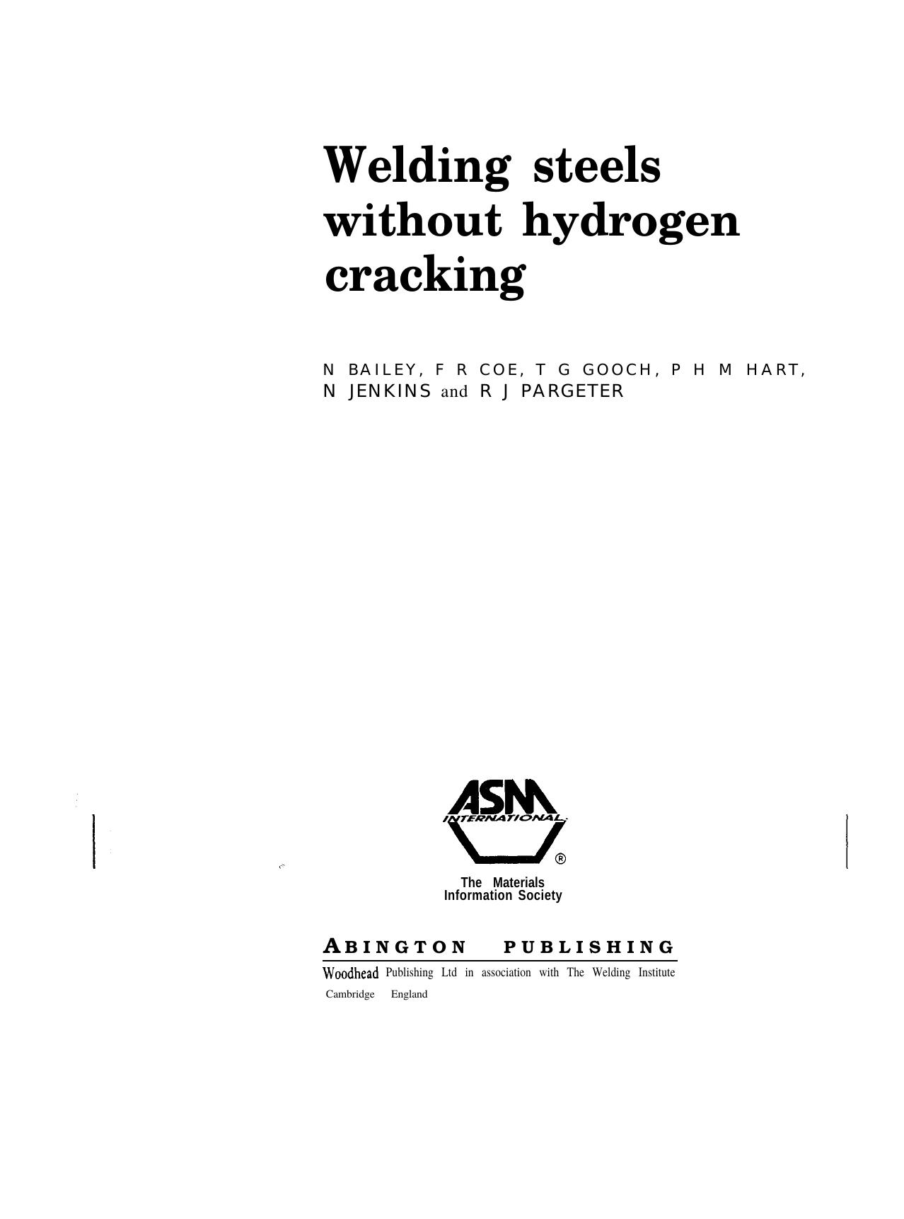 welding steels without hydrogen cracking by Unknown