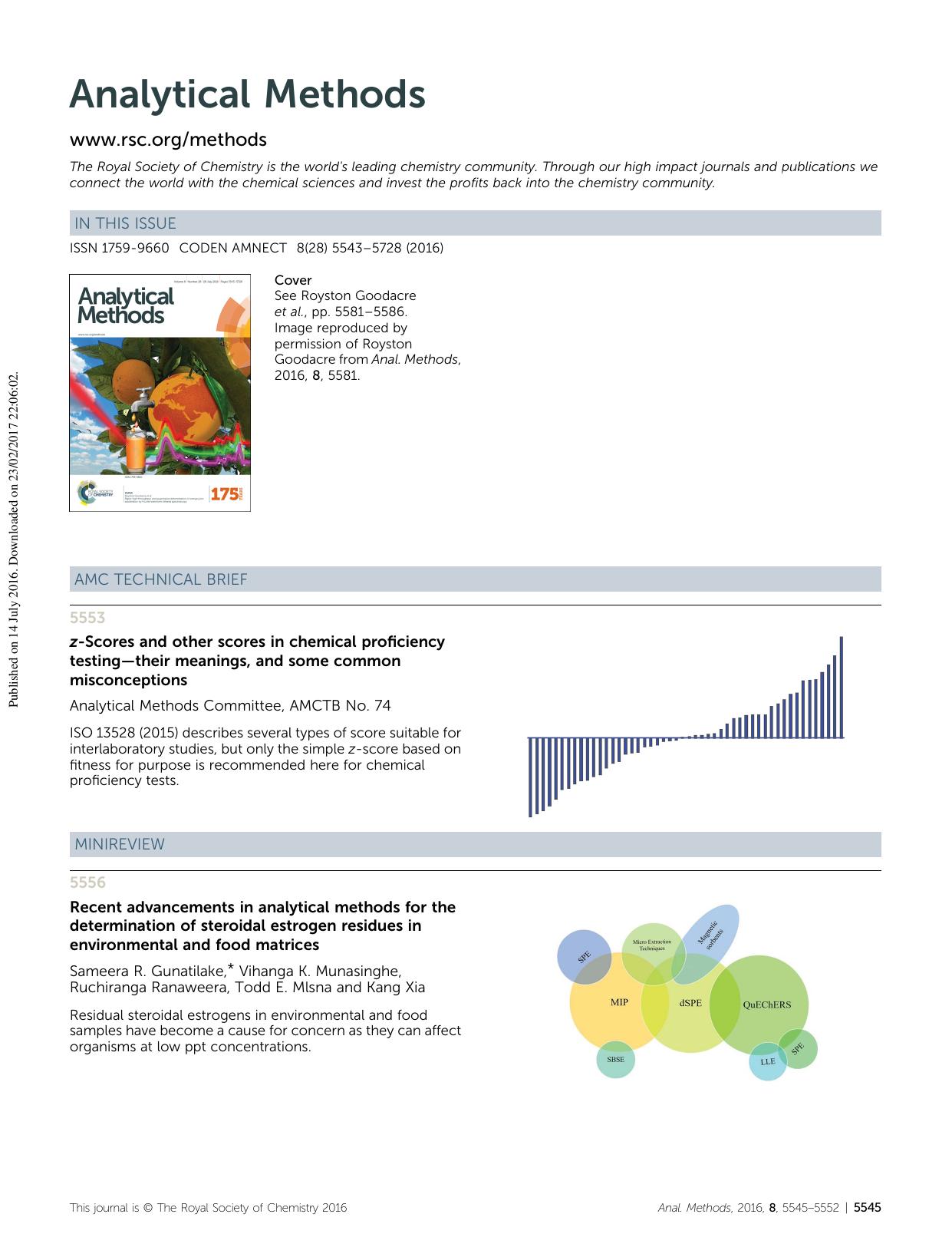 z-Scores and other scores in chemical proficiency testingâtheir meanings, and some common misconceptions by Unknown